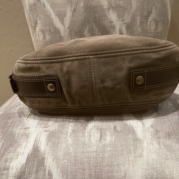 Coach Brown Suede Zoe Handbag - Picture 3 of 6